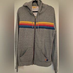 AVIATOR NATION Nation Womens but also  Unisex Gray Zip-Up Hoodie Size XL